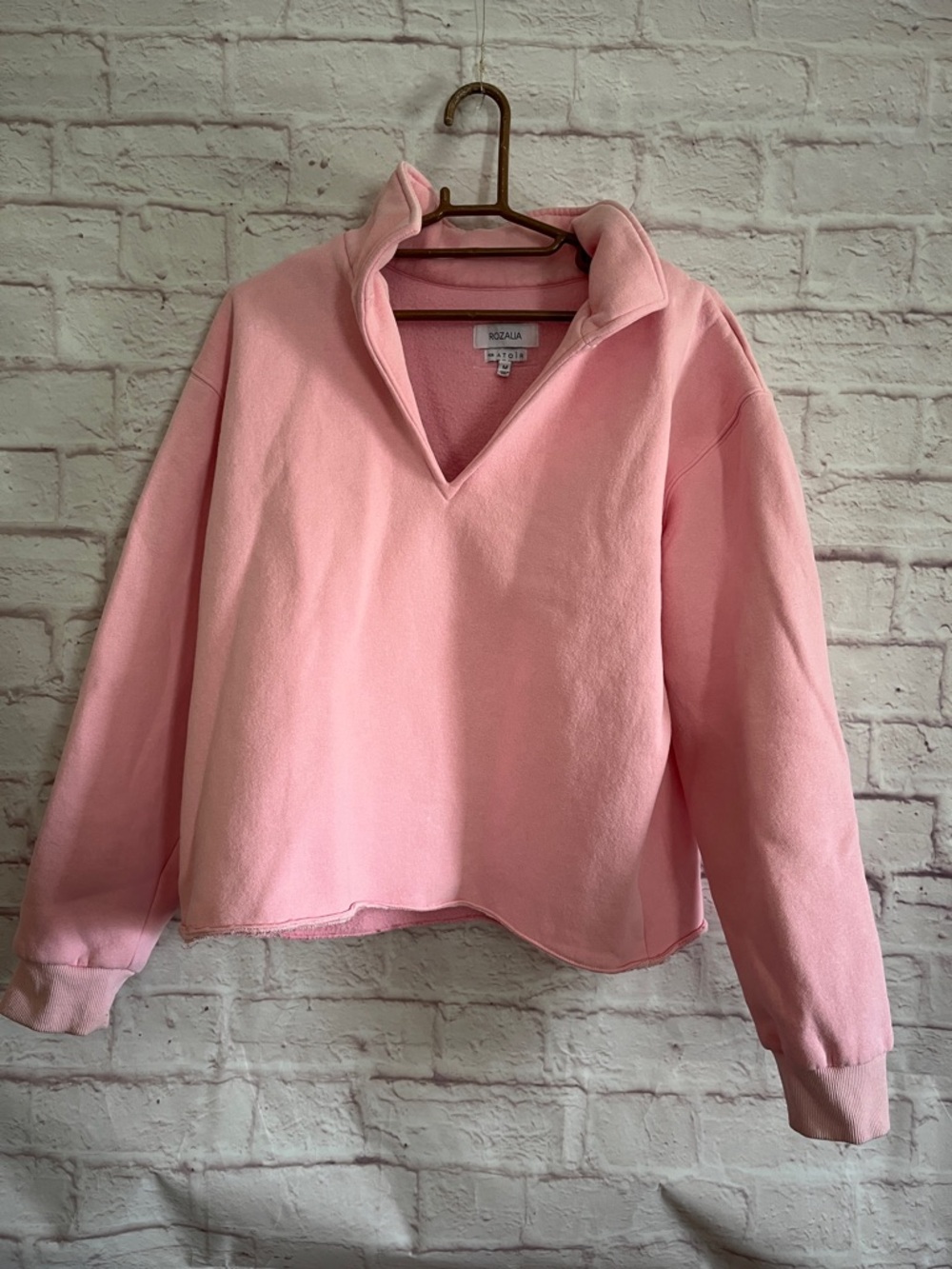 Atoir Pink Pullover V-Neck Sweatshirt